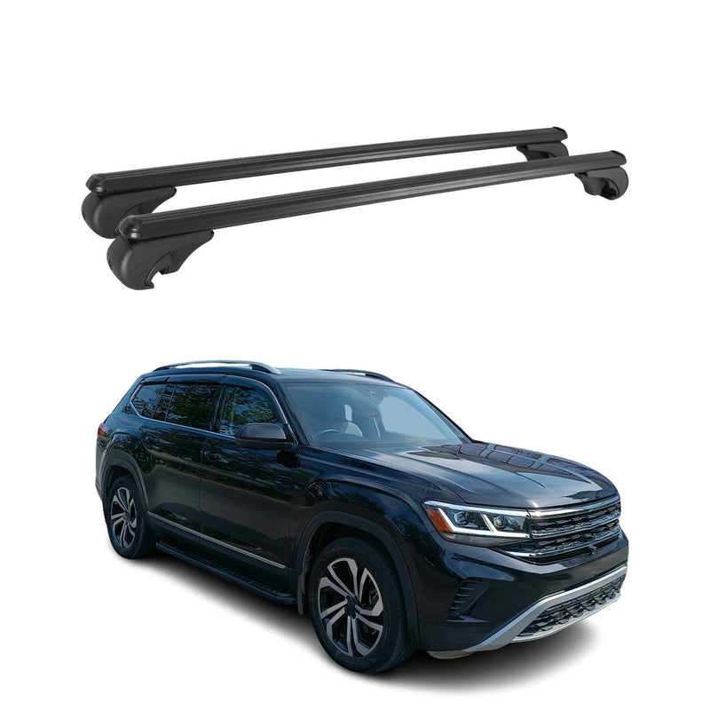 Barres de toit Transversales pour VW Atlas 2016-2024 Aluminium Noir