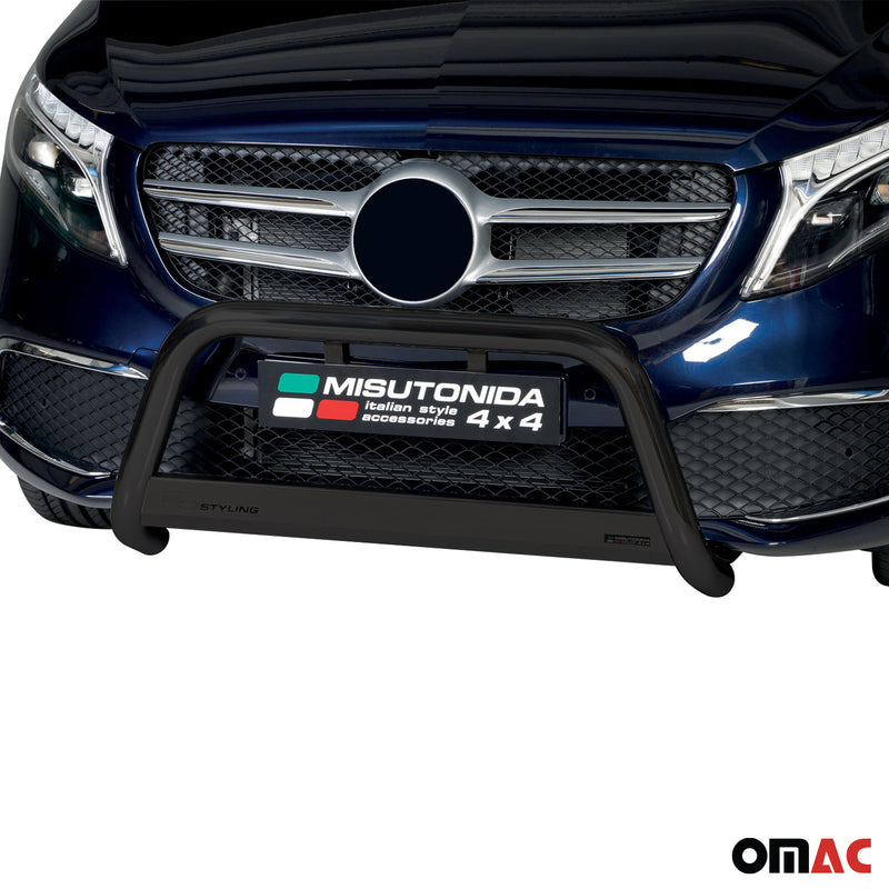 Pare-buffle Avant pour Mercedes Classe V 2020-2025 63mm en Acier Inoxydable Noir