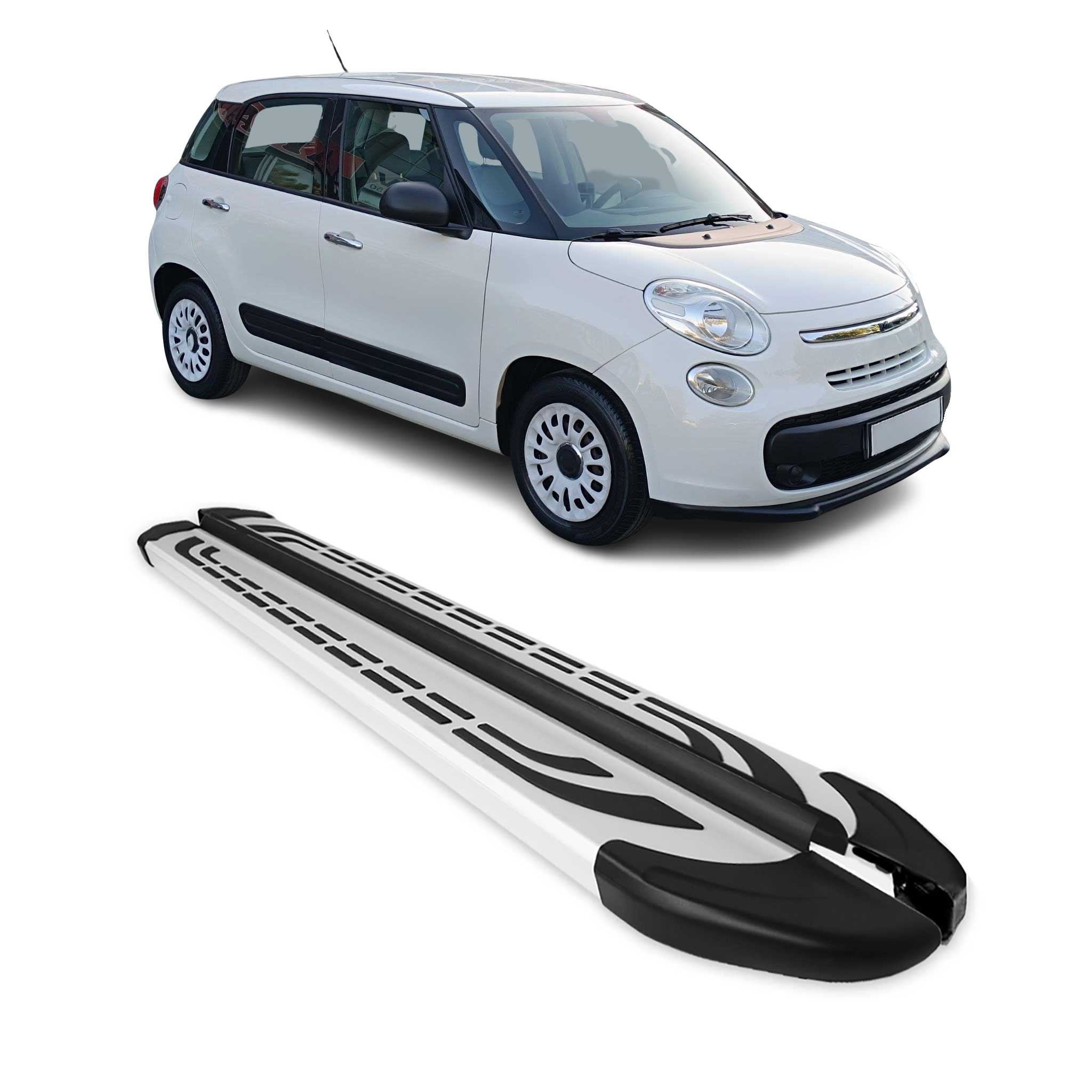 Marchepieds Latéraux pédale pour Fiat 500L 2012-2024 Aluminium Gris 2Pcs