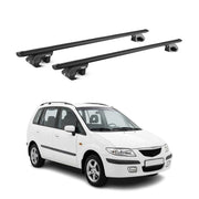 Barres de toit transversales pour Mazda Premacy I 1999-2004 Aluminium Noir ABE