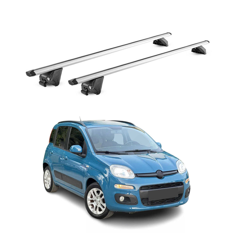 Barres de toit transversales pour Fiat Panda III 2012-2025 Alu Gris 2 pièces ABE