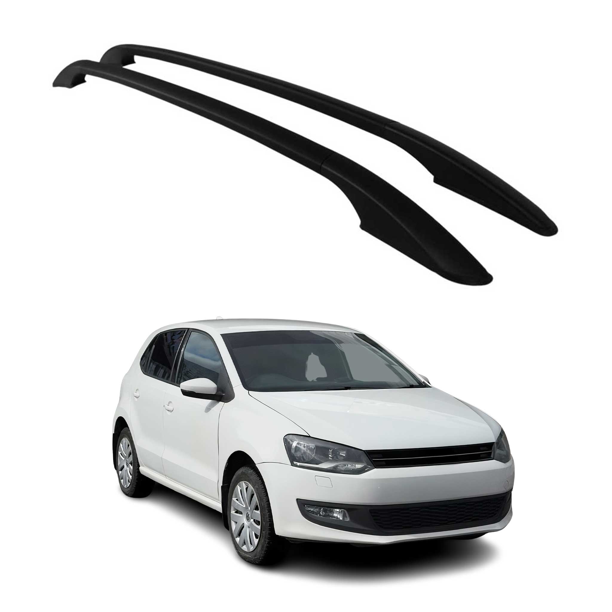Barres de toit longitudinales pour VW Polo V 2009-2017 en Alu gris