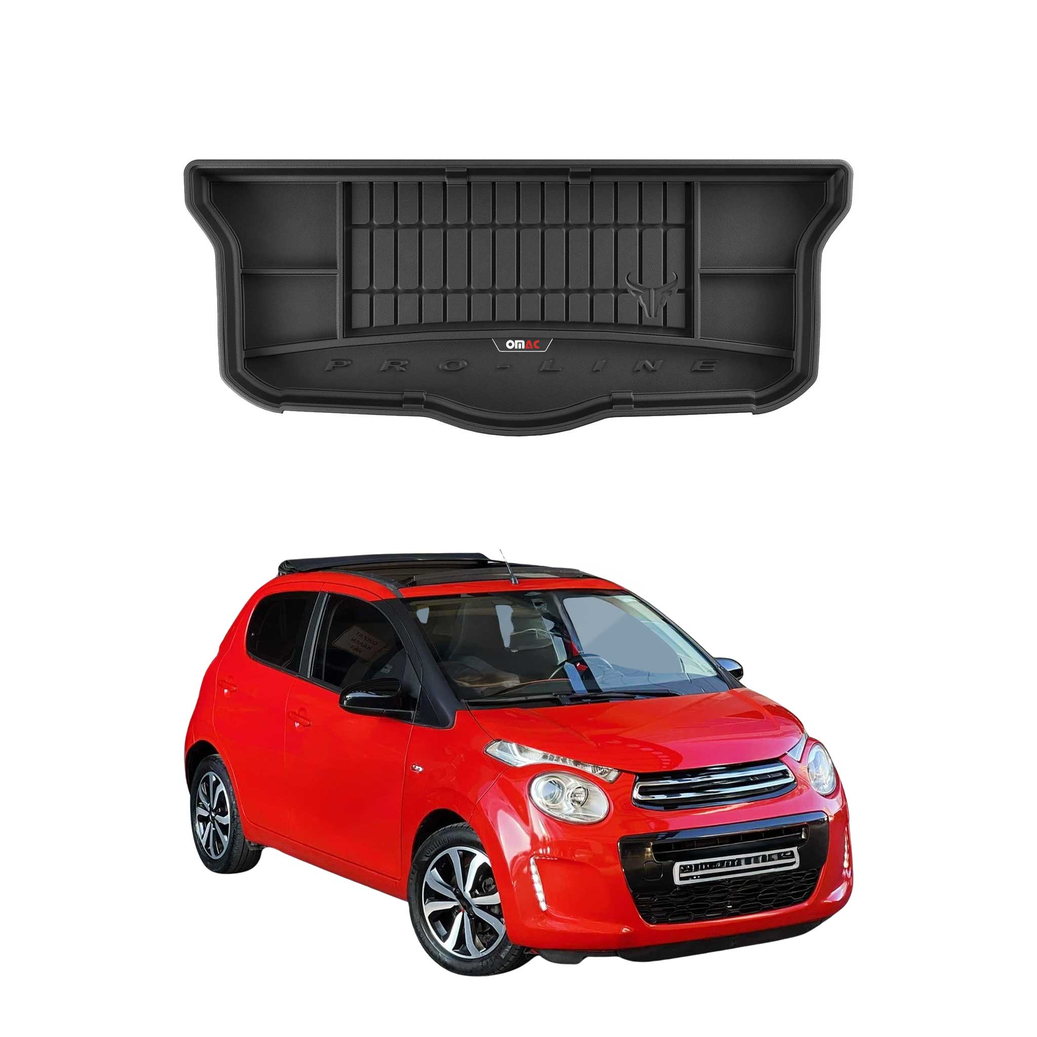 Tapis de Coffre pour Citroen C1 2014-2022 TPE Noir