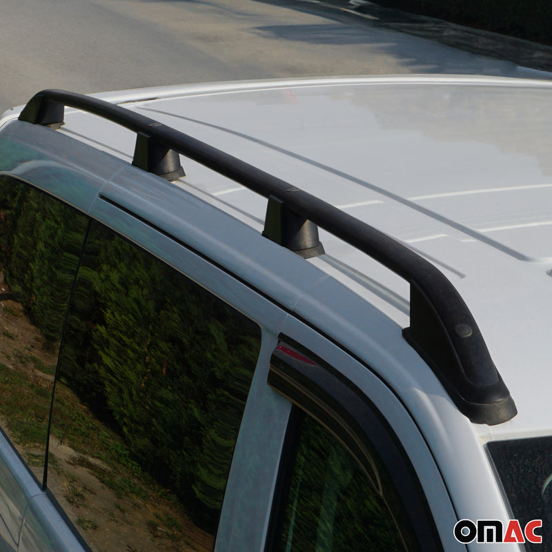 Barres de toit longitudinales pour VW III Caddy 2003-2015 L2 Long Alu Noir 2x