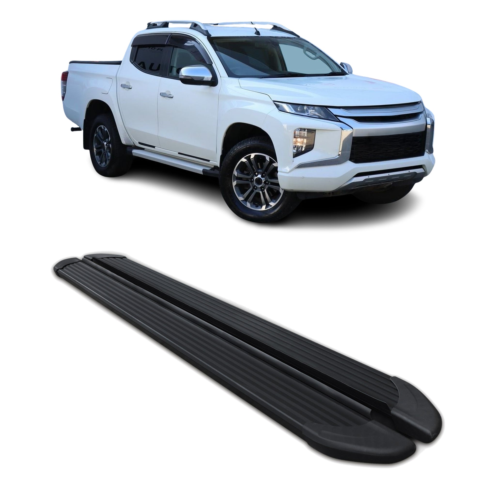 Marchepieds Latéraux pour Mitsubishi00 V 2015-2023 Noir Aluminium 2Pcs