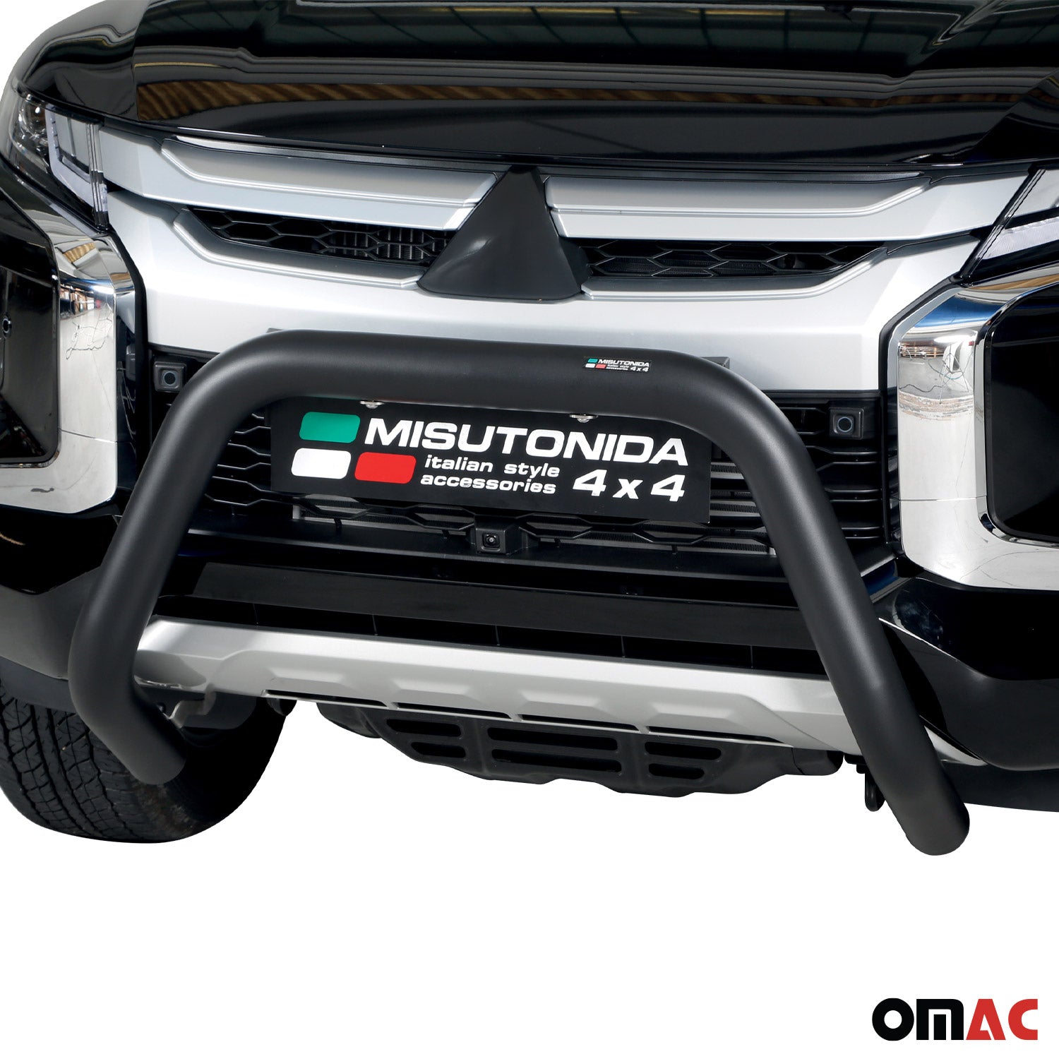 Pare-buffle Avant pour Mitsubishi L200 2019-2023 76 mm en Acier Noir
