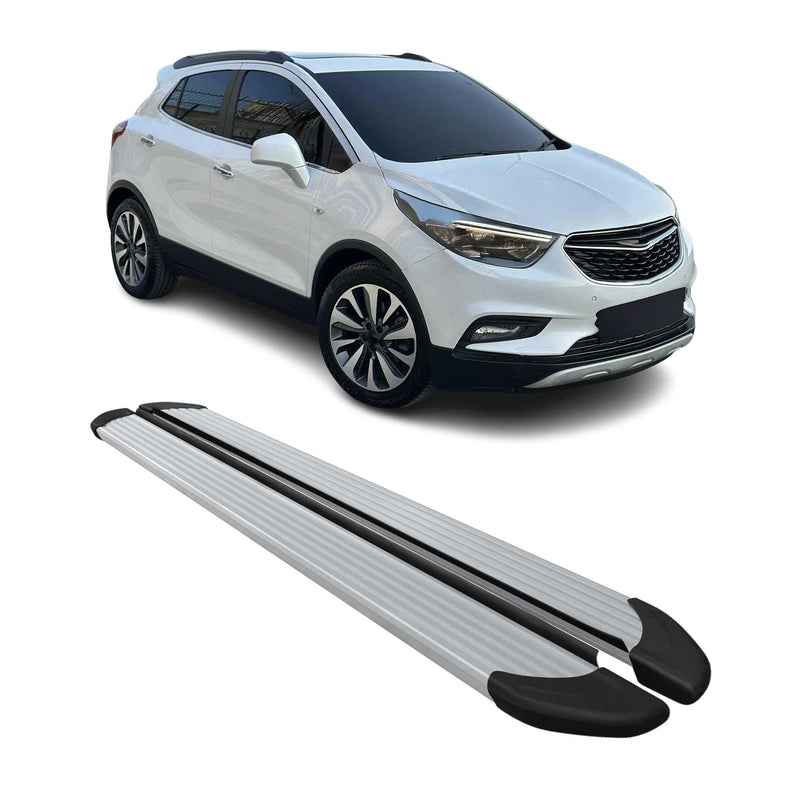 Marchepieds Latéraux pédale pour Opel Mokka 2012-2019 Aluminium Argent 2Pcs