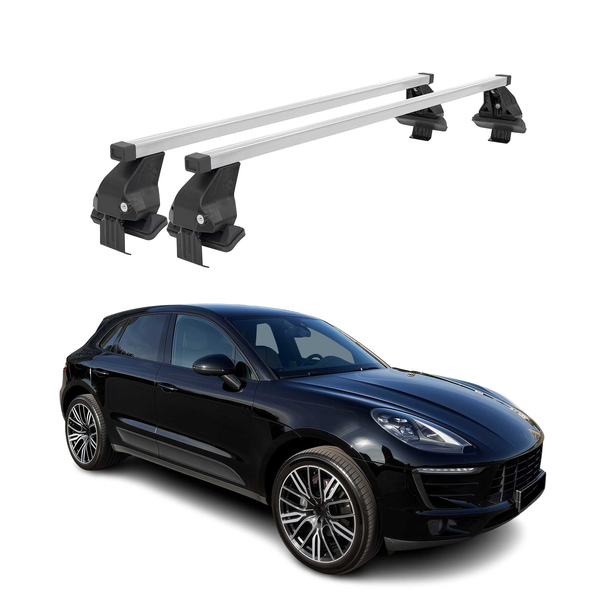 Barres de toit transversales pour Porsche Macan 2013-2018 Acier Gris