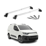 Barres de toit pour Fiat Doblo 2022-2026 Gris Argenté Aluminium 2x ABE