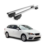 Barres de toit Transversales pour Seat Leon ST 2020-2023 Aluminium Gris ABE