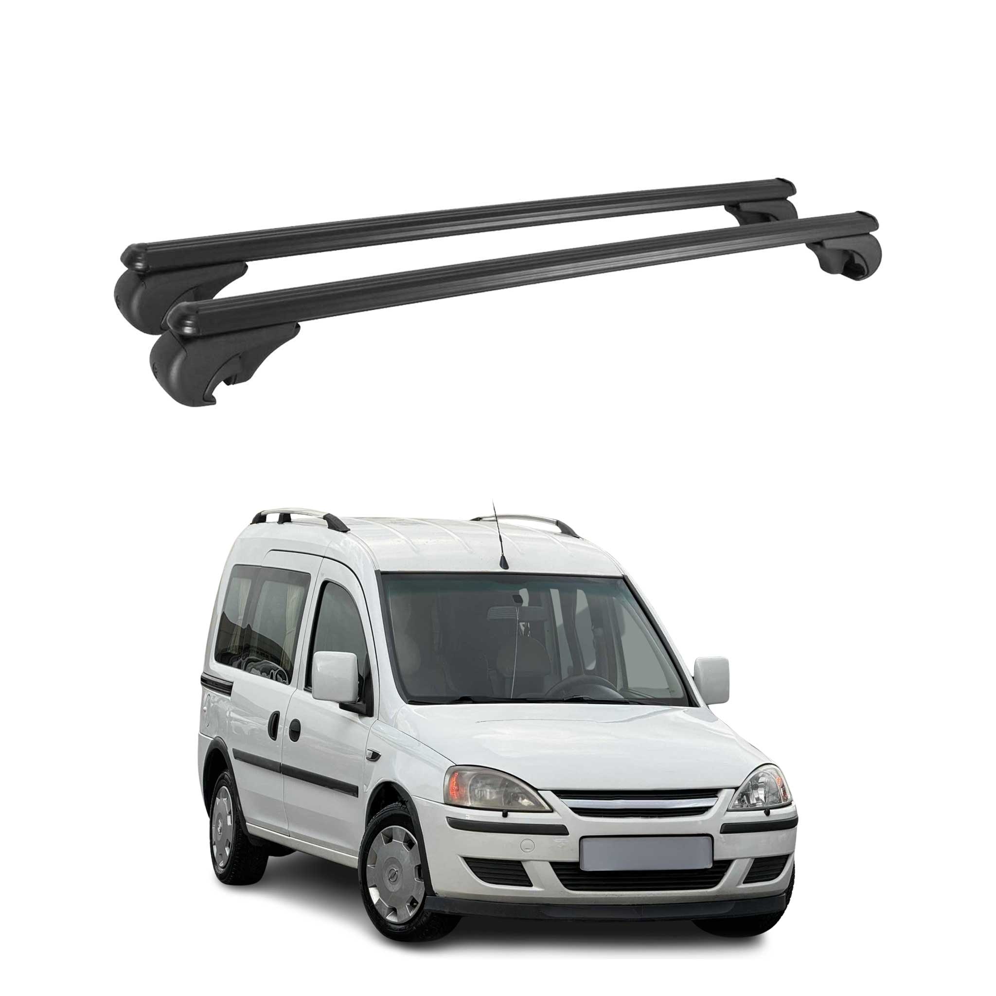 Barres de toit Transversales pour Opel Combo C 2001-2011 Aluminium Noir