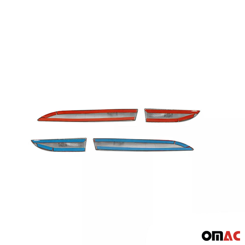 Cadre de phare Arrière pour Renault Clio IV 2012-19 en acier inox Chromé Foncé