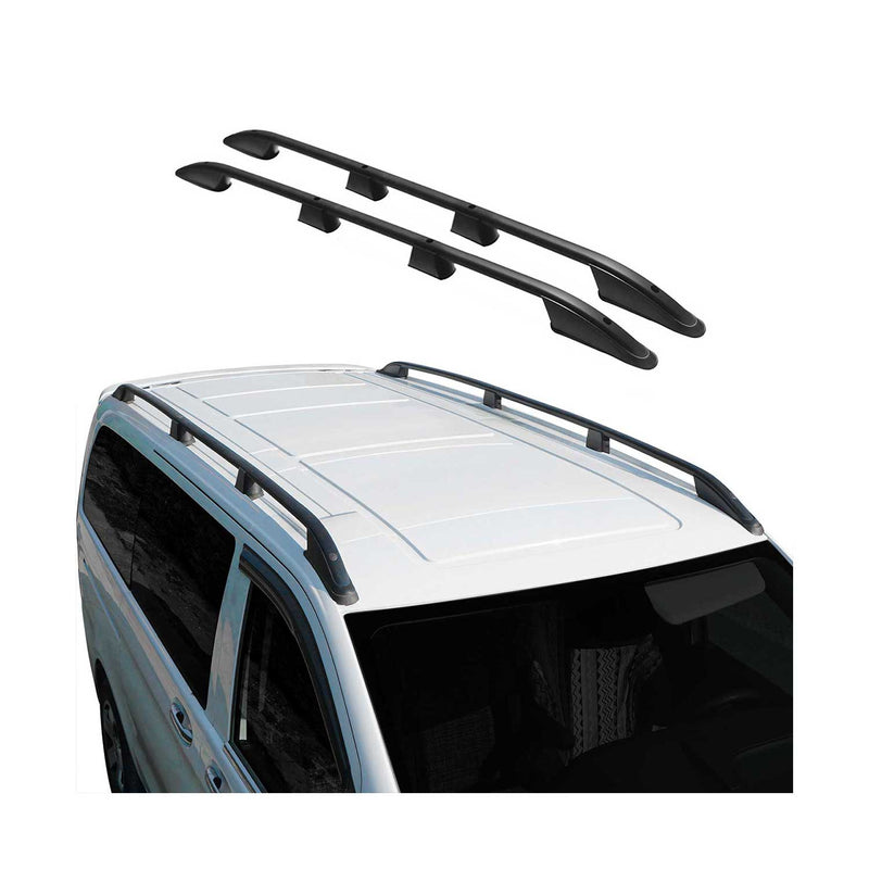 Barres de toit longitudinales pour VW III Caddy 2003-2015 L2 Long Alu Noir 2x