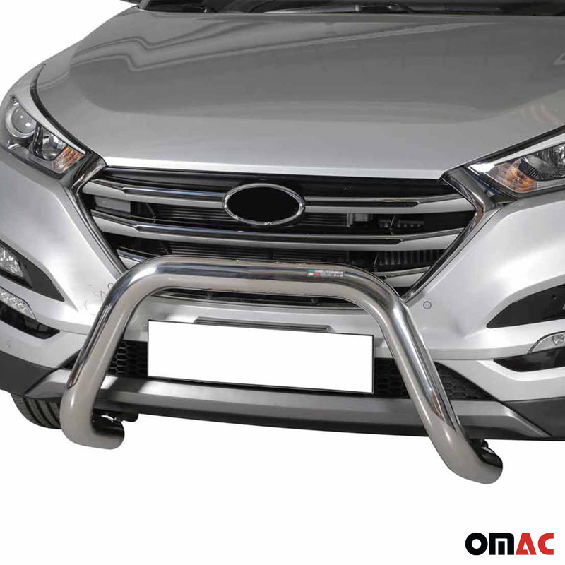 Pare-buffle Avant pour Hyundai Tucson 2015-2018 76 mm en Acier Gris