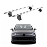 Barres de toit transversales Alu pour VW Golf mk8 HB Break 2019-26 TÜV Gris 2Pcs