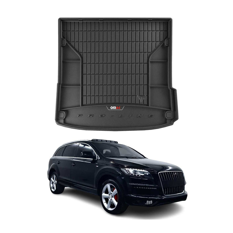 OMAC Tapis de coffre caoutchouc pour Audi Q7 4LB 2006-2015 Noir Premium