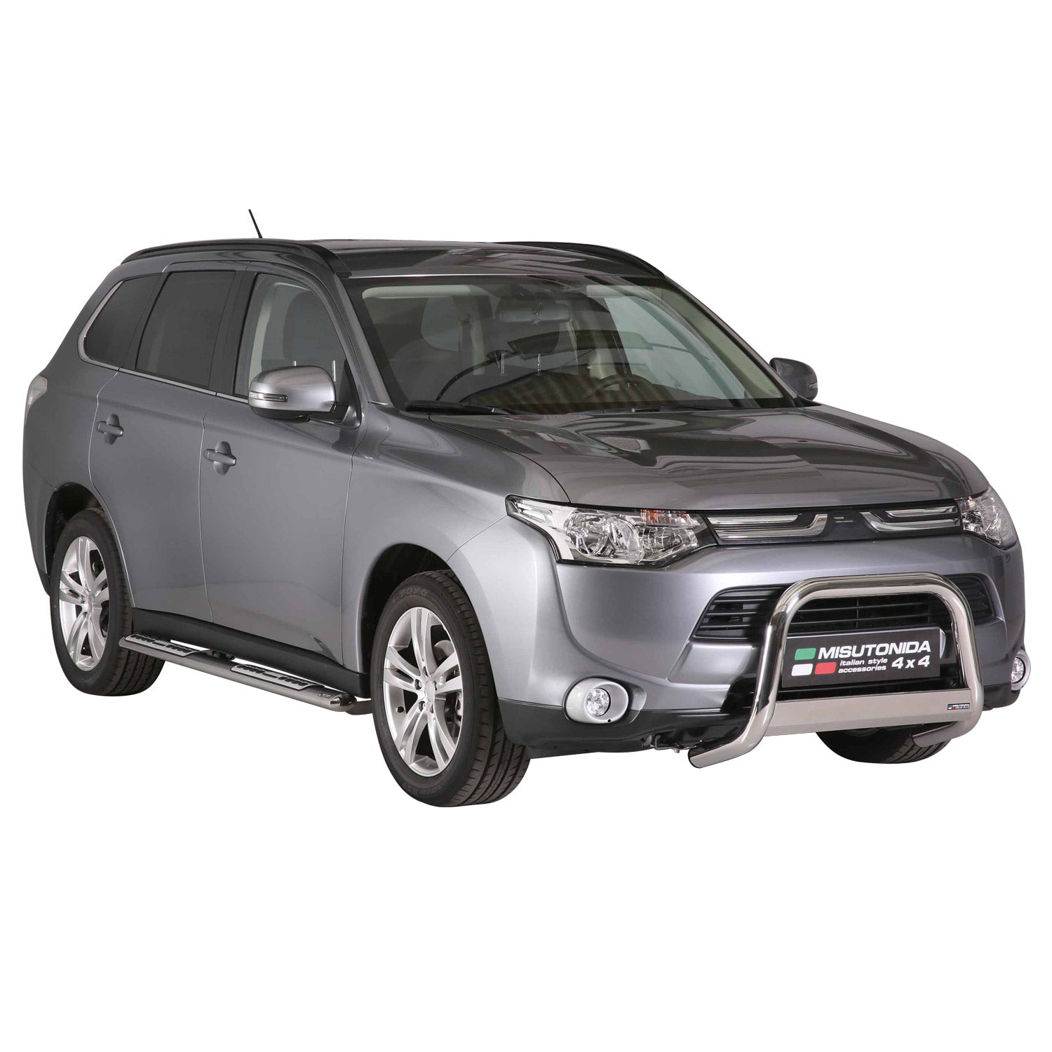 Pare-buffle Avant pour Mitsubishi Outlander 2013-2015 63 mm en Acier Gris
