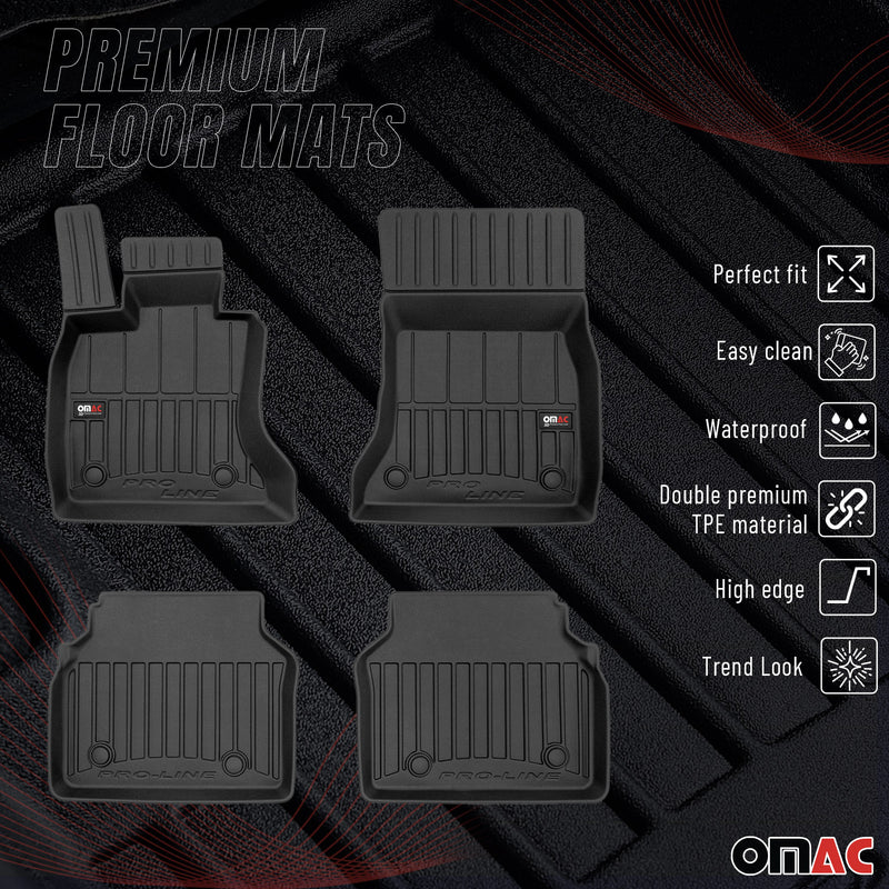 OMAC Tapis de sol caoutchouc pour BMW Série 5 Gran Turismo F07 2009-2017 Noir