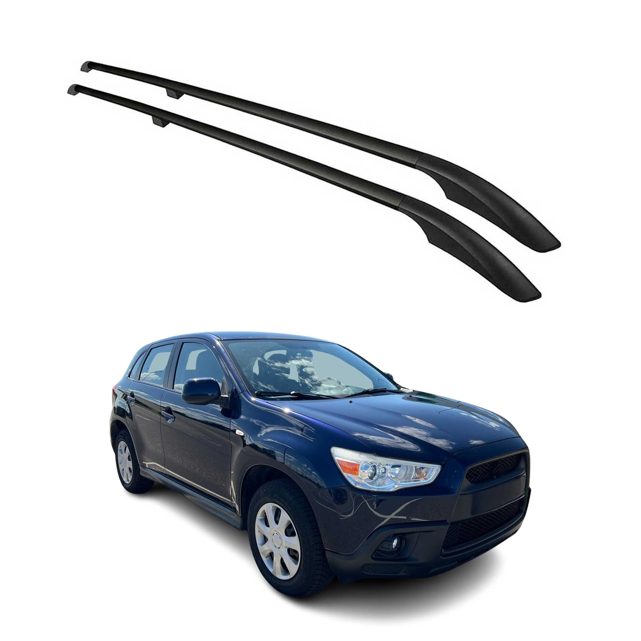 Barres de toit longitudinales pour Mitsubishi ASX 2010-2023 Aluminium Noir
