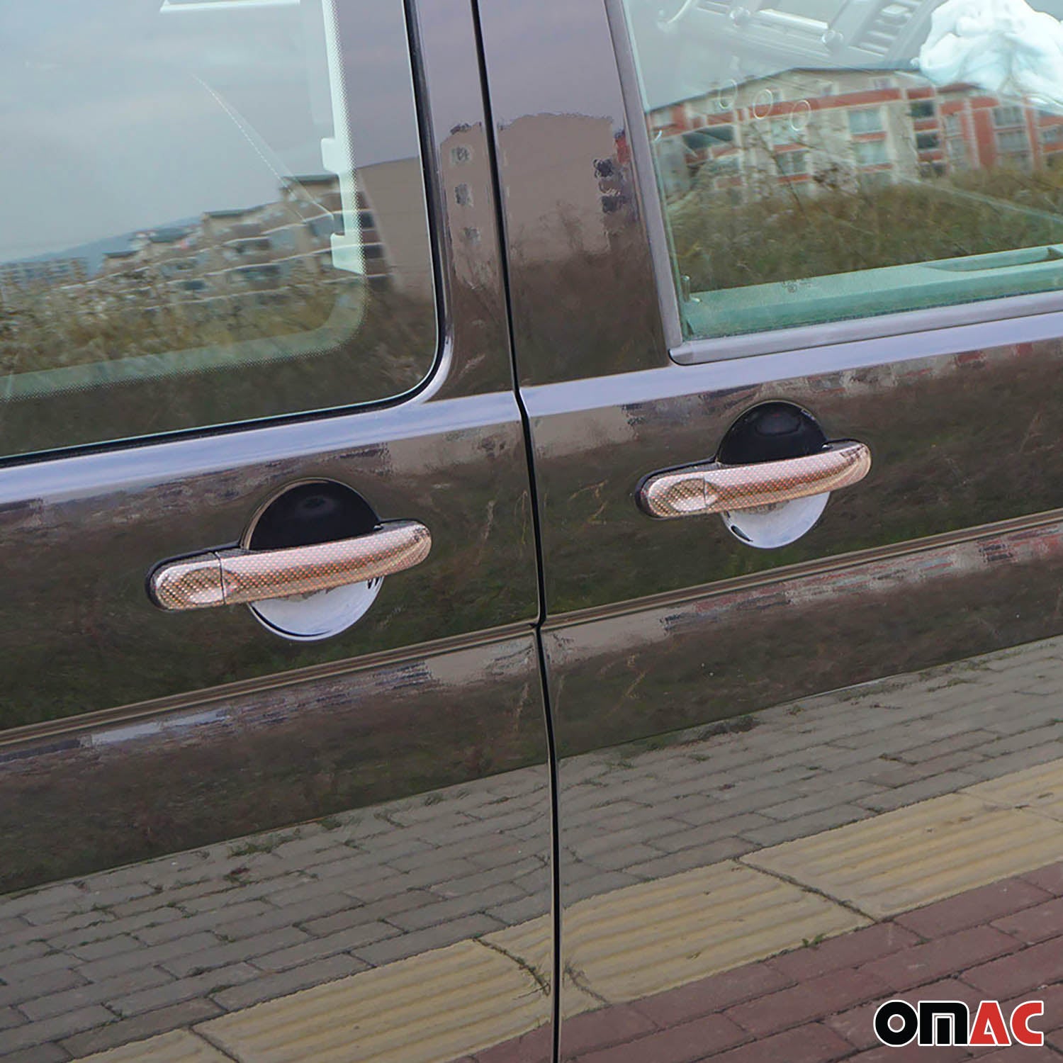 Couverture poignée de porte pour VW T6 T6.1 tout 2015-24 H1 3 Portes Carbone Rot