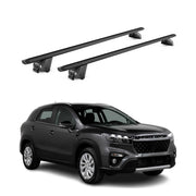 Barres de toit transversales pour Suzuki S-Cross 2022-2026 Alu Noir 2 pièces ABE