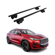 Barres de toit Transversales pour Infiniti QX55 2022-2025 SUV Fer Noir ABE