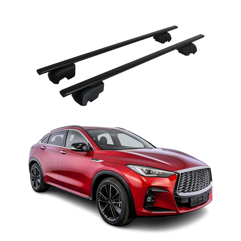 Barres de toit Transversales pour Infiniti QX55 2019-2025 SUV Fer Noir ABE