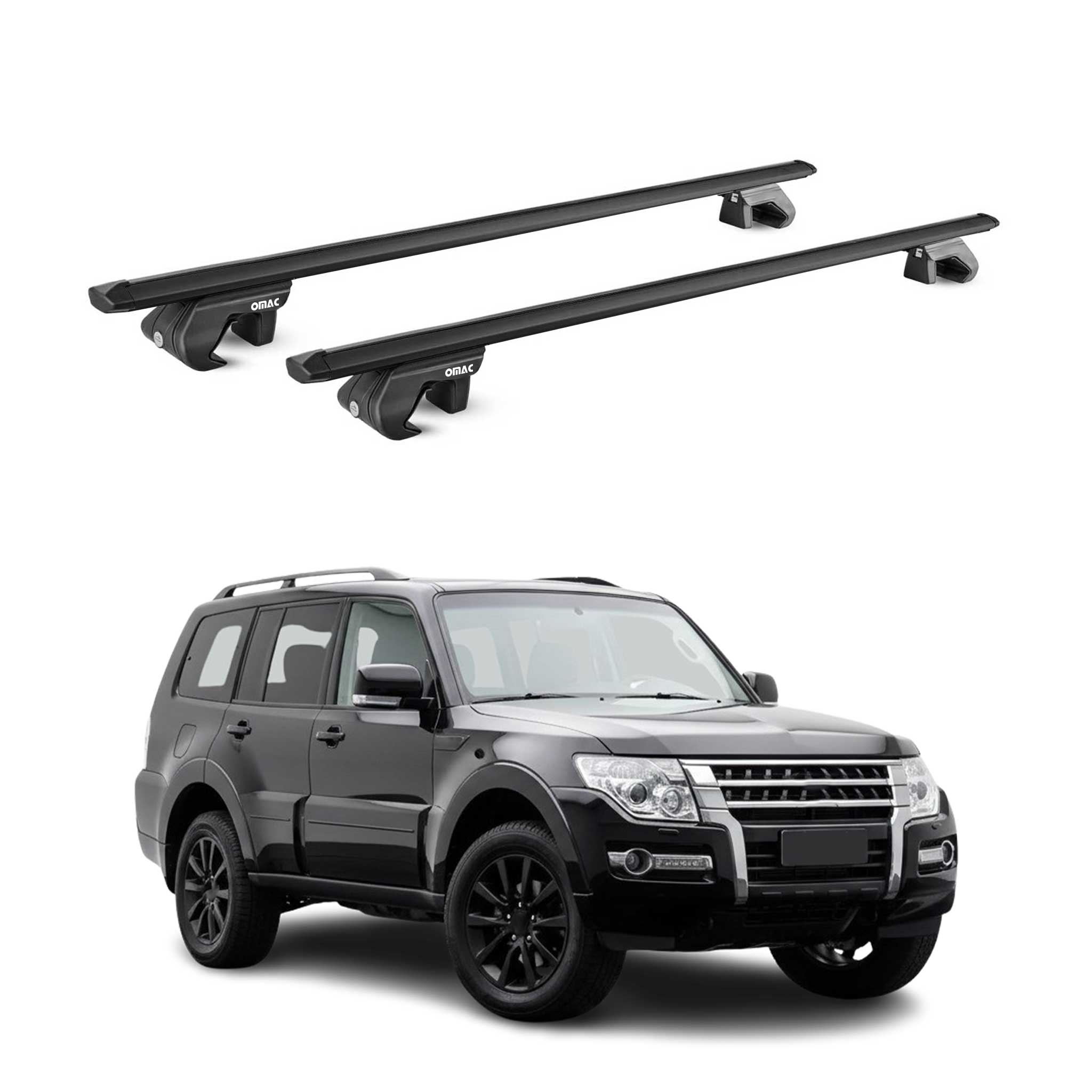 Barres de toit transversales pour Mitsubishi Pajero Sport II 2008-2016 Noir ABE
