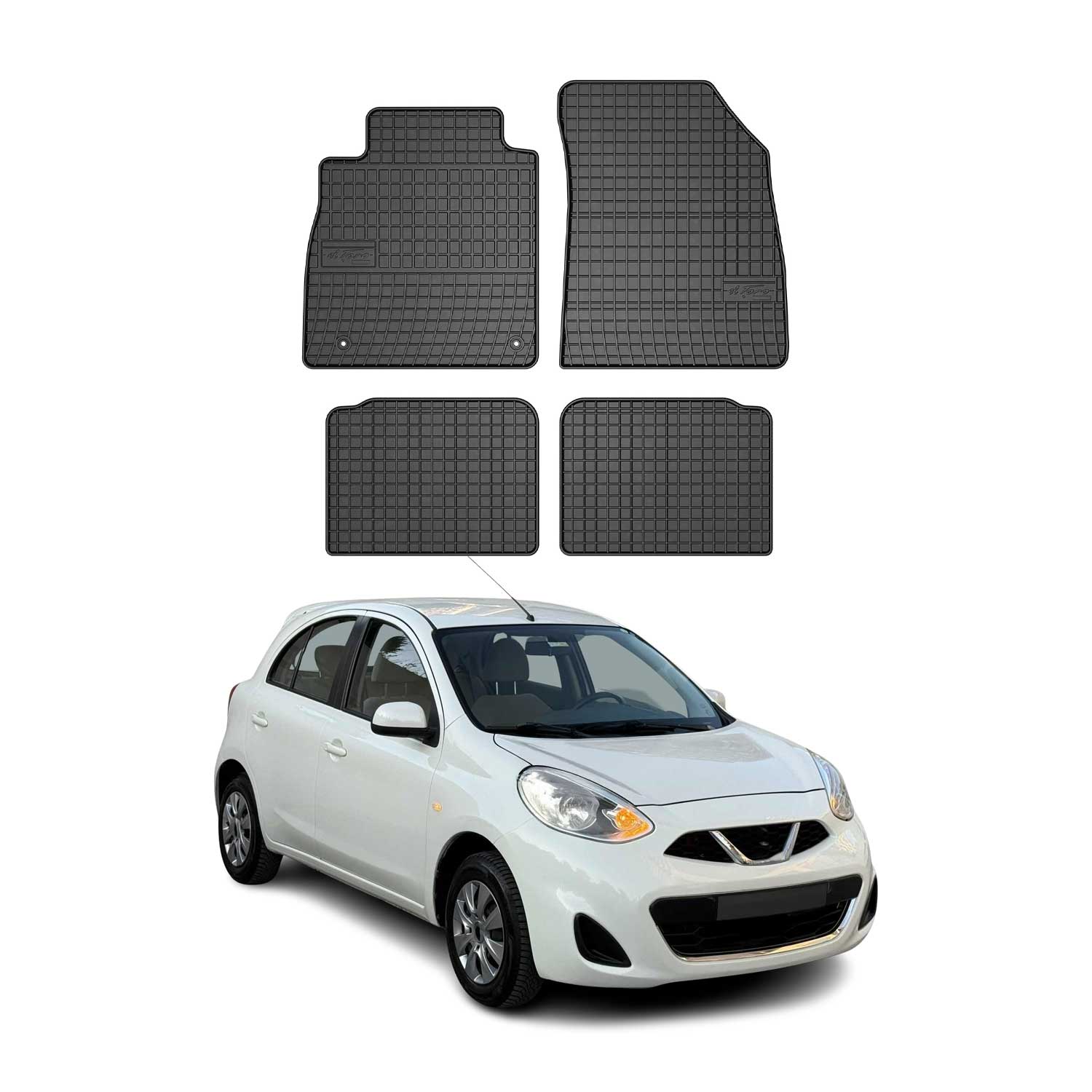 Tapis de Sol pour Nissan Micra 2017-2023 Caoutchouc Noir