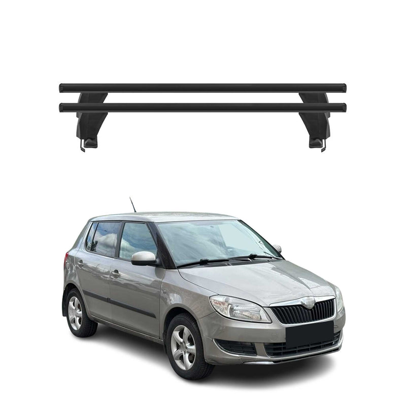Menabo Barres de toit Transversales pour Skoda Fabia II 2007-2014 Alu Noir ABE