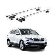 Barres de toit transversales pour Skoda Karoq NU7 2018-2025 Alu Gris 2x ABE