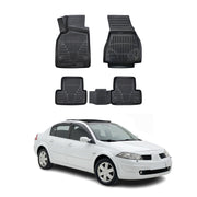 Tapis de sol pour Renault Megane 2 SD/SW 2002-2009 Noir 3D en TPE 4Pcs