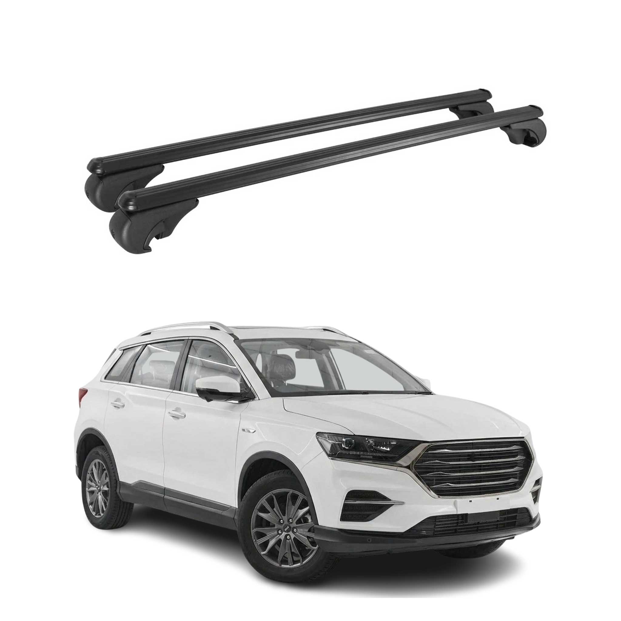 Barres de toit Transversales pour SWM G01 / G01F 2018-2026 TÜV Aluminium Noir 2x