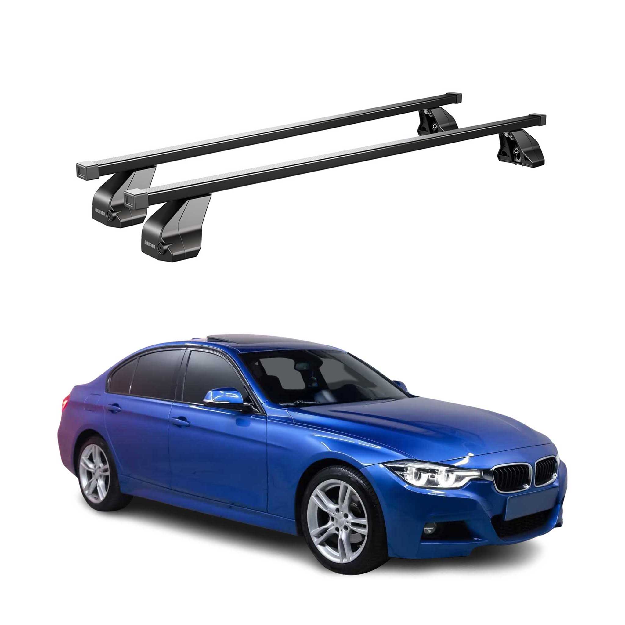 Barres transversales Menabo pour BMW Série 3 F30 2012-2019 inox Noir