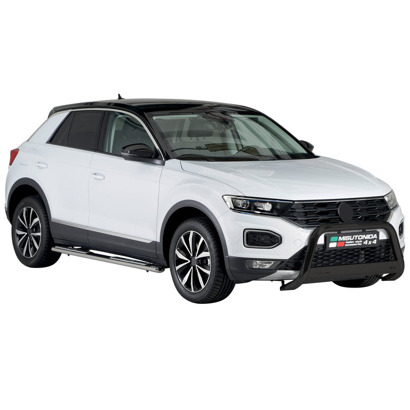 Pare-buffle Avant pour VW T-Roc 2017-2025 63mm en Acier Inoxydable Noir