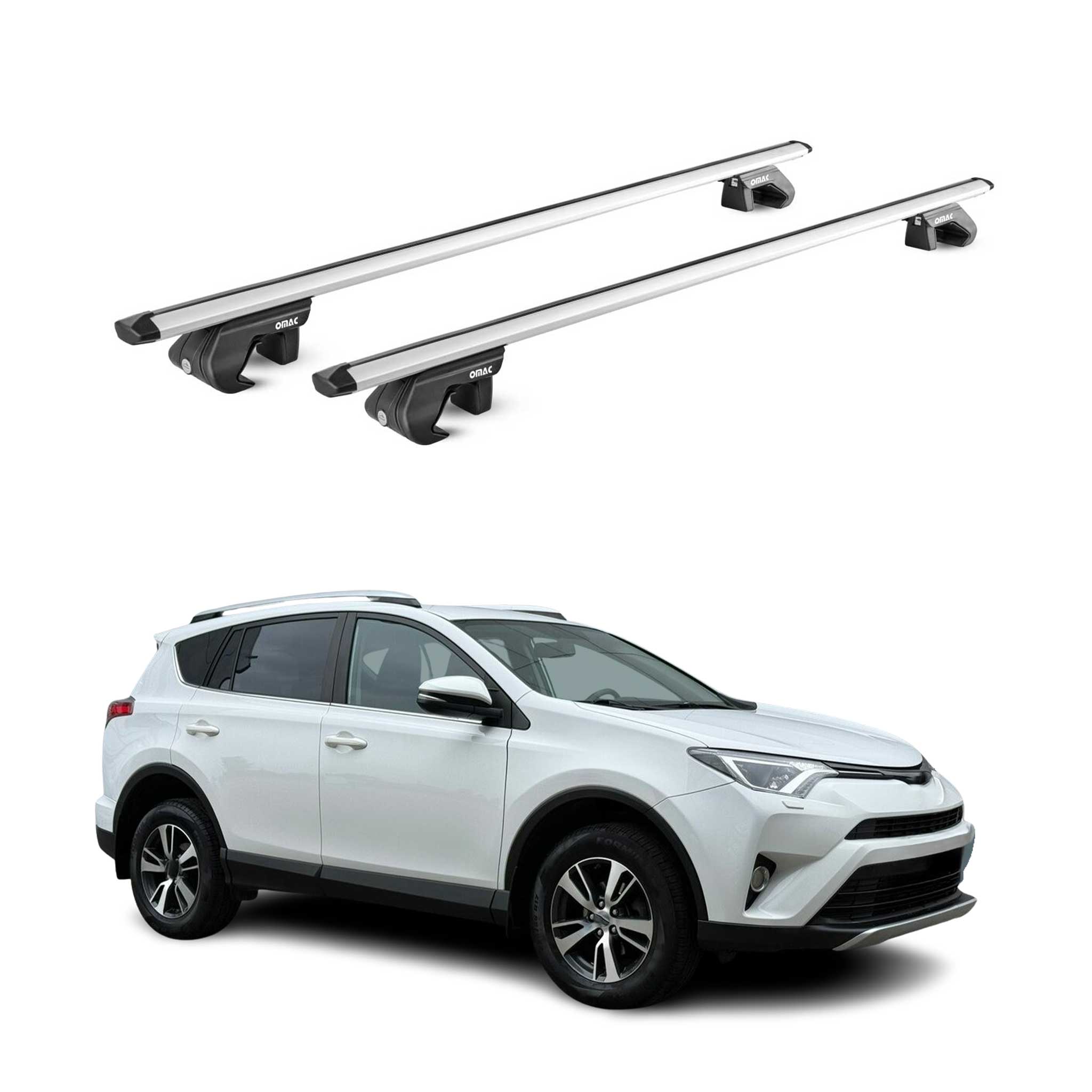 Barres de toit ABE pour Toyota Rav4 XA40 2013-2018 5 P Alu Gris 2 pièces