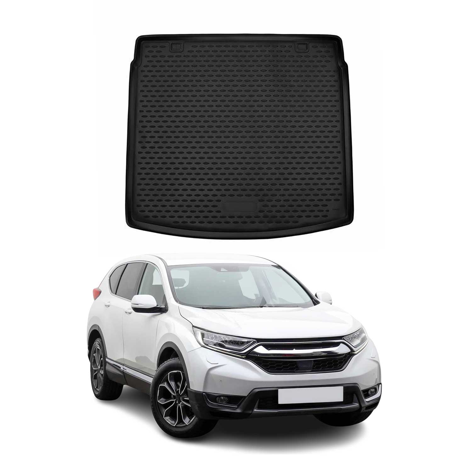OMAC Tapis De Coffre pour Honda CR-V 2018-2022 en caoutchouc Noir