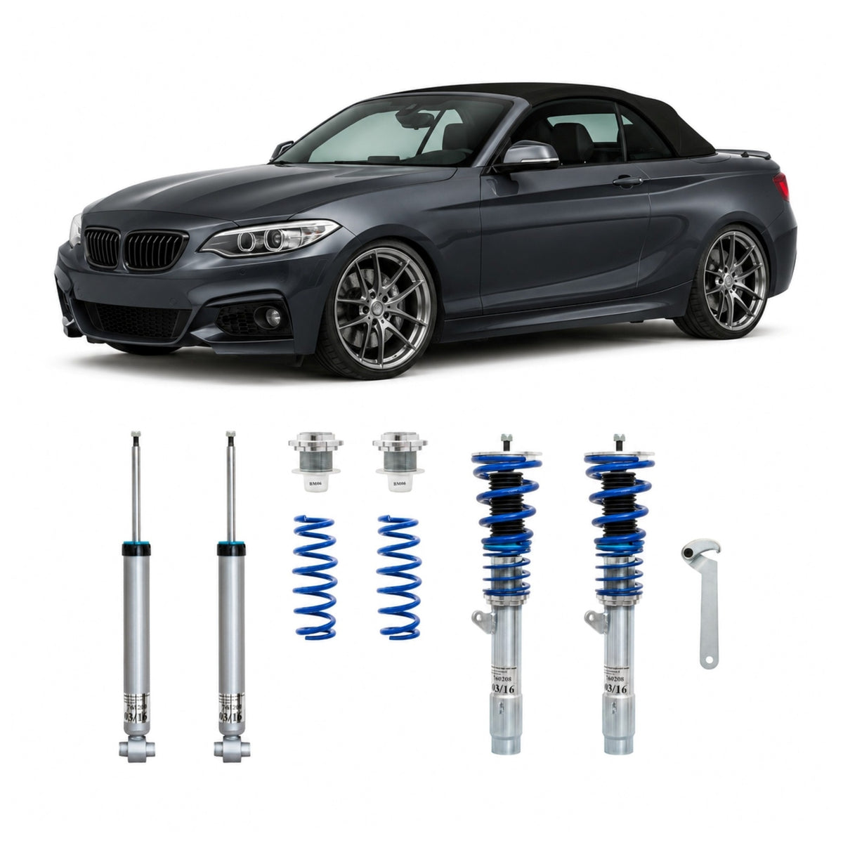JOM BlueLine Combinés Filetés pour BMW Série 2 Coupé Cabriolet F22/23 218 220 225 228 2013-