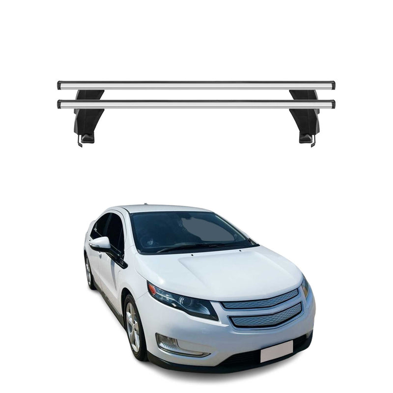 Menabo Barres de toit Transversales pour Chevrolet Volt 2010-2015 Alu Gris ABE