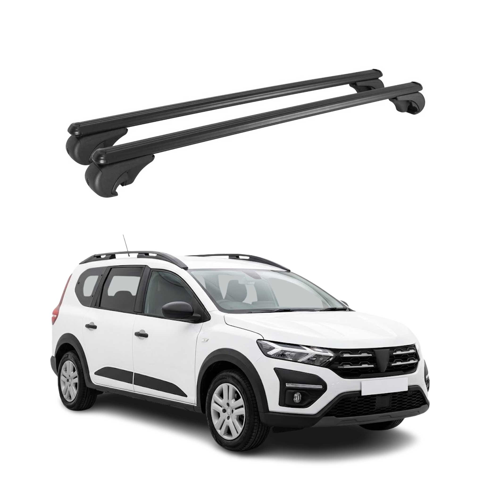 Barres de toit Transversales pour Dacia Jogger 2022-2026 TÜV Aluminium Noir 2Pcs