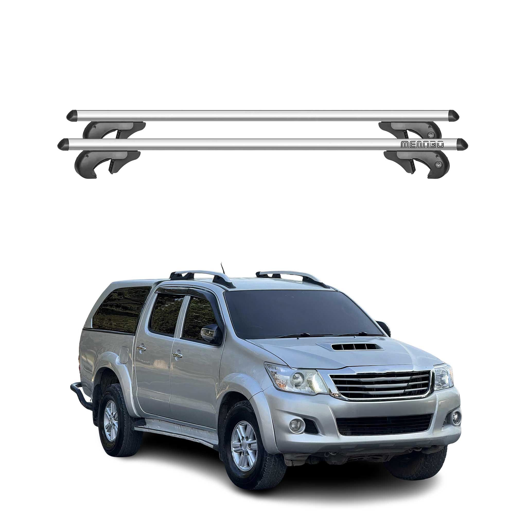 Barres de Toit Compatible avec Toyota Hilux mk7 2005-2015 Aluminium Gris 2Pcs