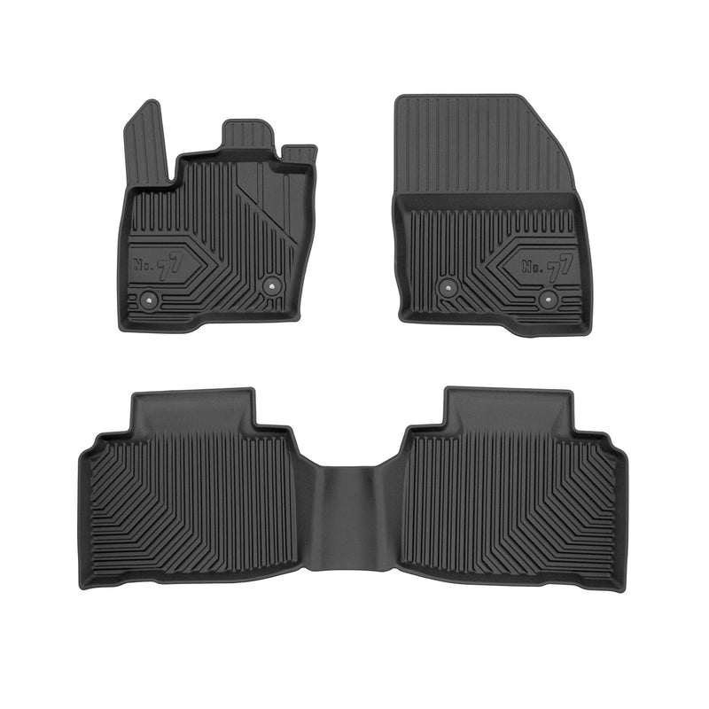Tapis de Sol de Voiture pour Ford Edge II 2014-2024 TPE Antidérapant Noir 3Pcs