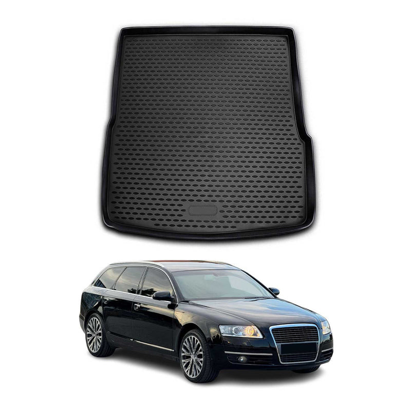 OMAC Tapis de coffre pour Audi A6 C6 Break Allroad 2004-2011 en caoutchouc Noirs