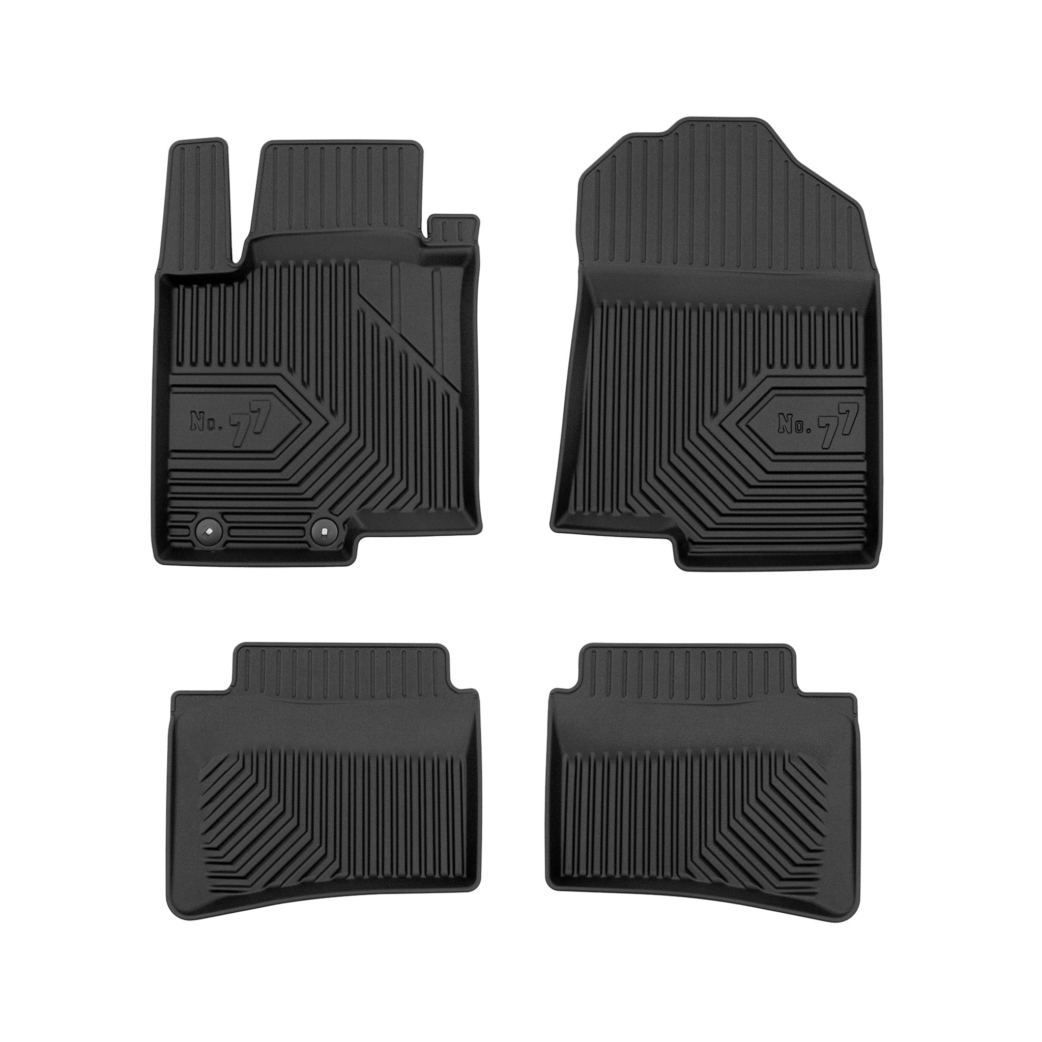 Tapis de Sol de Voiture pour Hyundai Bayon 2021-2026 TPE Antidérapant Noir 4Pcs