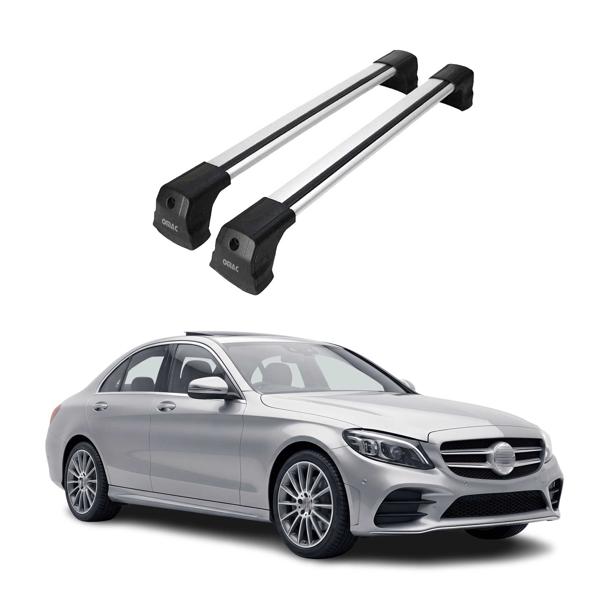 Barres de toit transversales pour Mercedes Classe E W213 2017-2020 Pre-FL gris