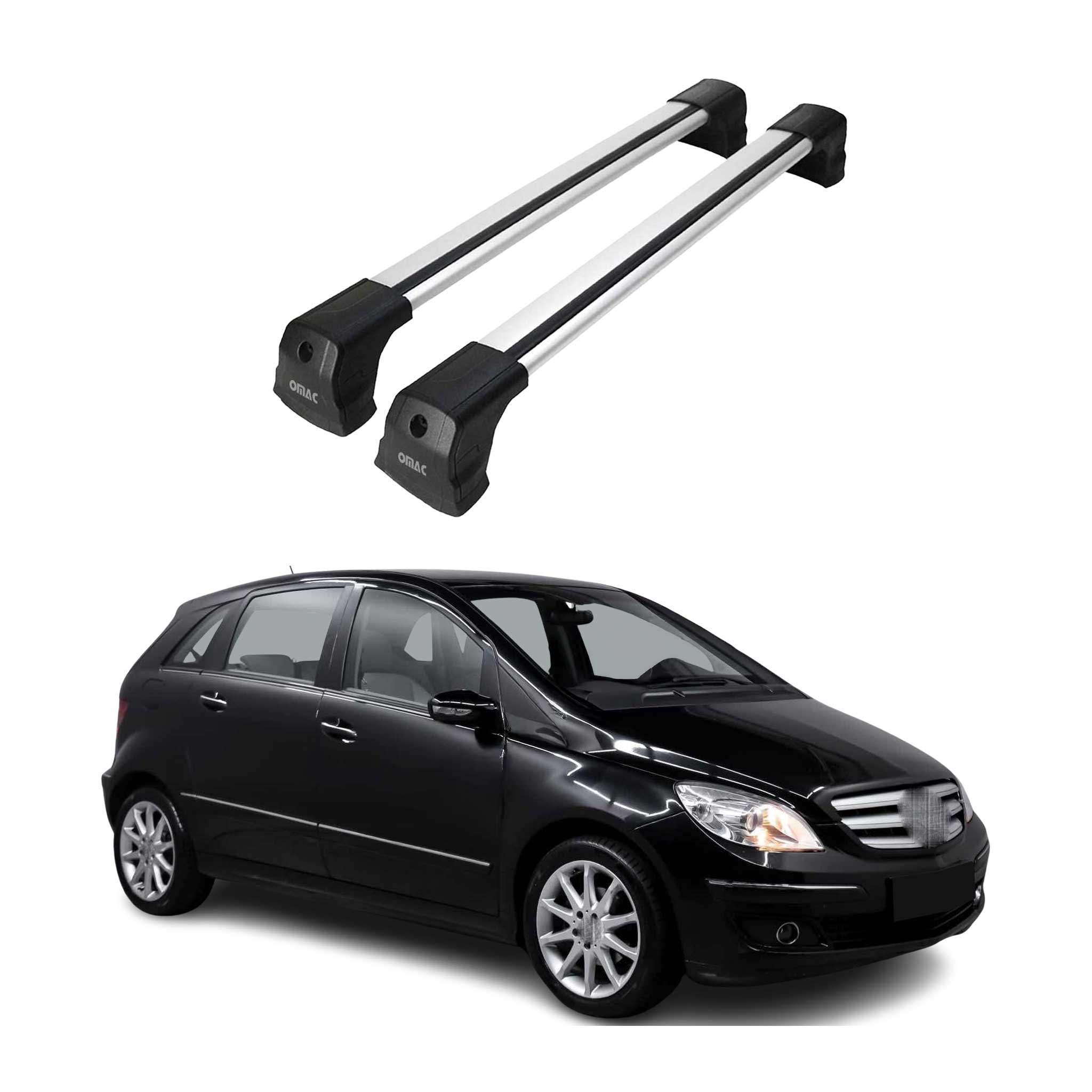 Barres de toit transversales pour Mercedes Classe B T245 2005-2011 Alu Gris