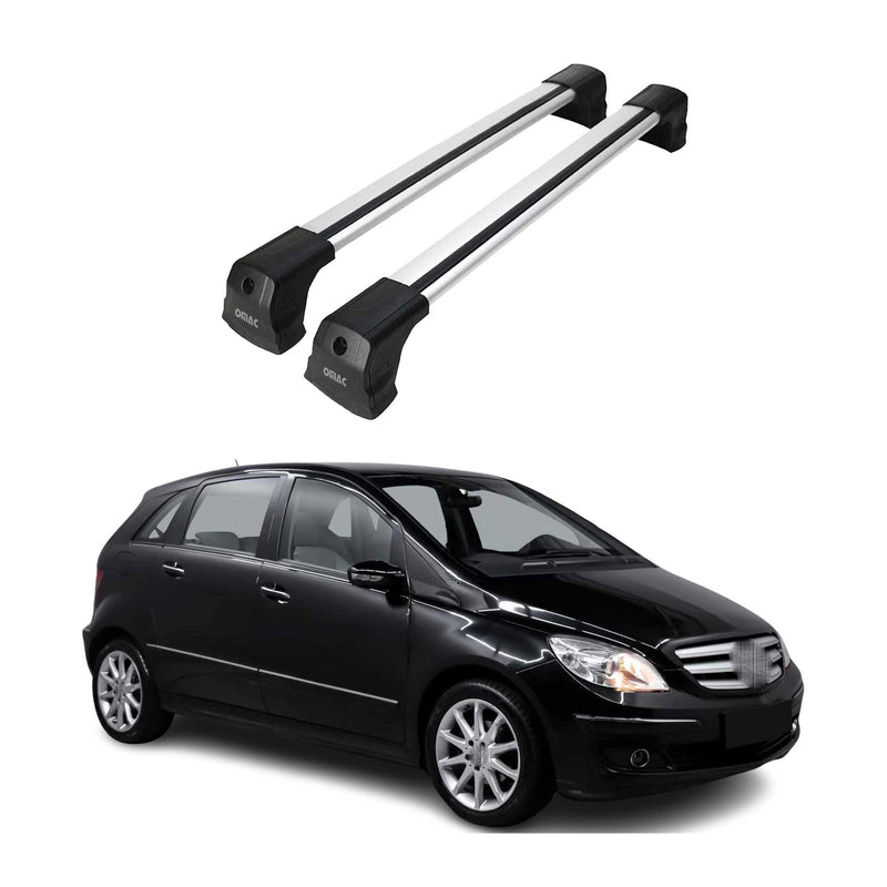 Barres de toit transversales pour Mercedes Classe B T245 2005-2011 Alu Gris