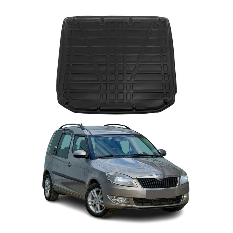 Tapis de Coffre pour Skoda Roomster 2007-2021 en TPE Noir