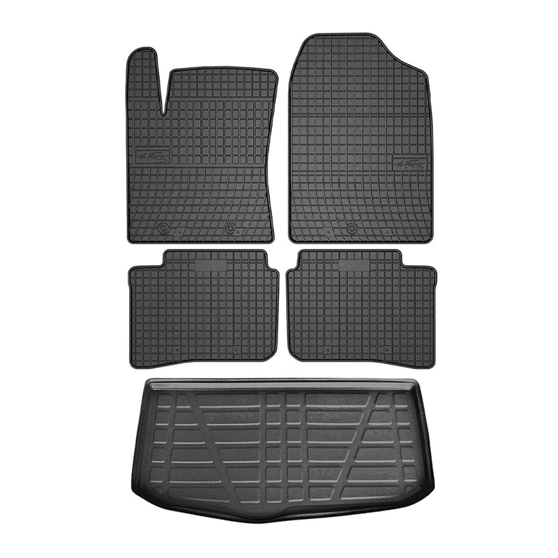 Kit Tapis de sol et coffre pour Hyundai i10 2019-2024 TPE Noir