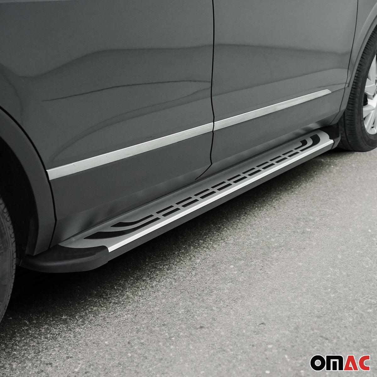 Marchepieds Latéraux pour Citroen C4 Cactus 2014-2022 Aluminium Gris Noir 2x
